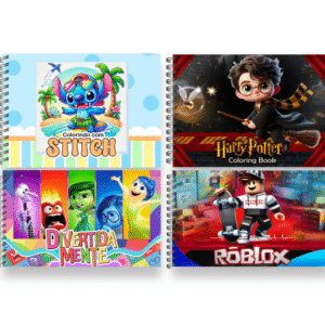 4 Livros de Colorir (Stitch, Divertidamente, Harry Potter e Roblox) [Digital]